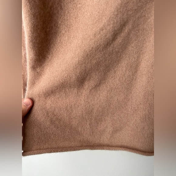 Gobi Cashmere Tan and Green Turtleneck Sweater - Picture 8 of 13